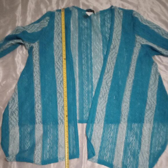 Simplly Irresistible women's openeye knit cover-ups size3X turquise cottage boho - Picture 7 of 7